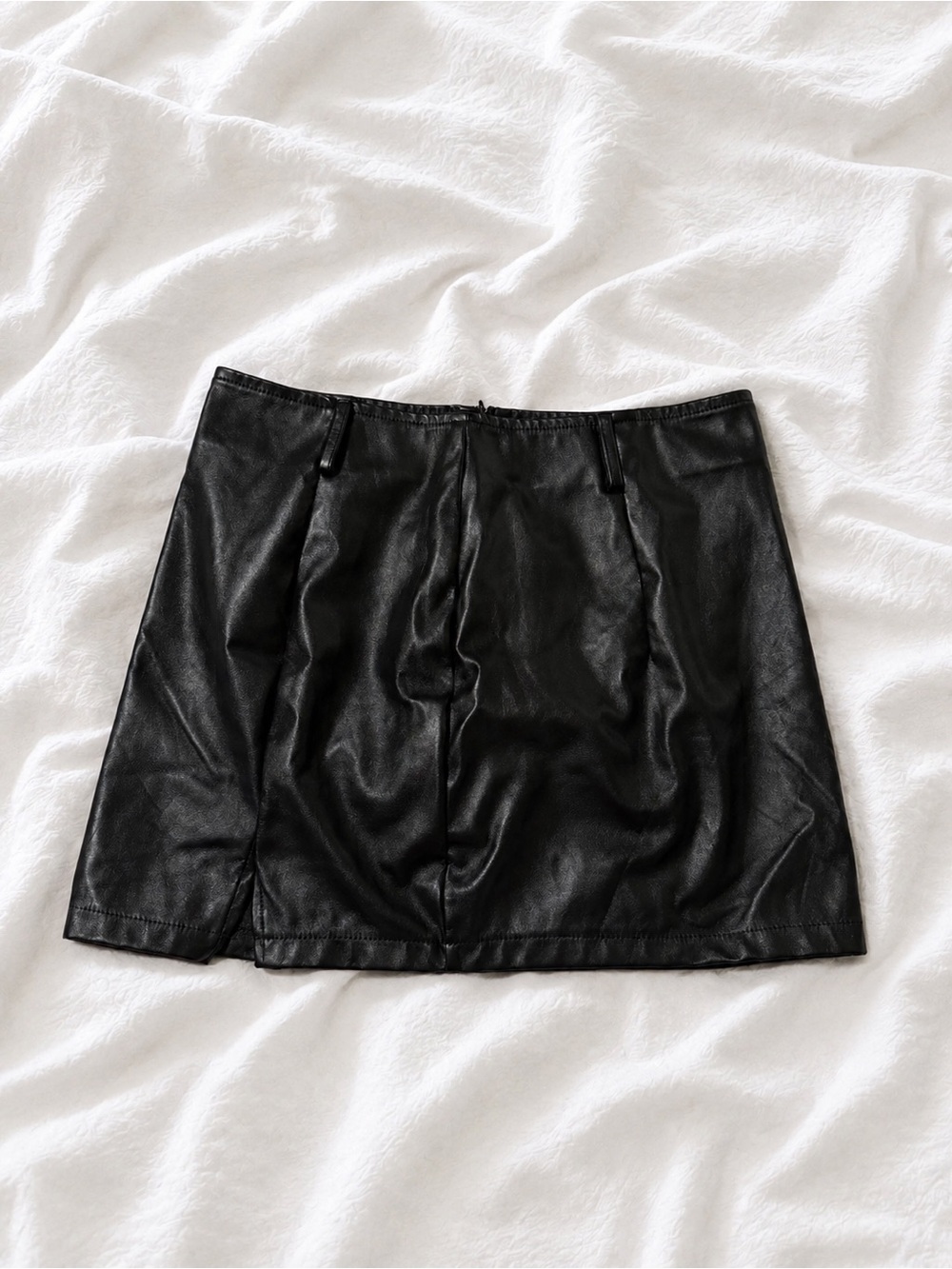 Source Unknown Black Faux Leather Mini Skirt